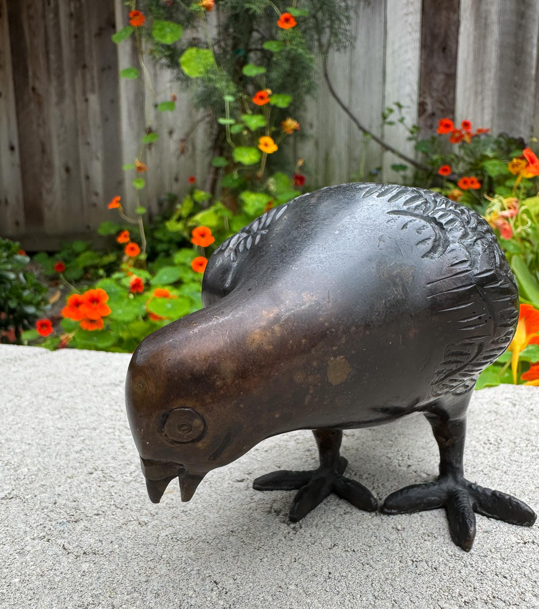 Paar Vogelskulpturen aus Bronze, Japan, um 1970 im Zustand „Gut“ im Angebot in San Juan Capistrano, CA