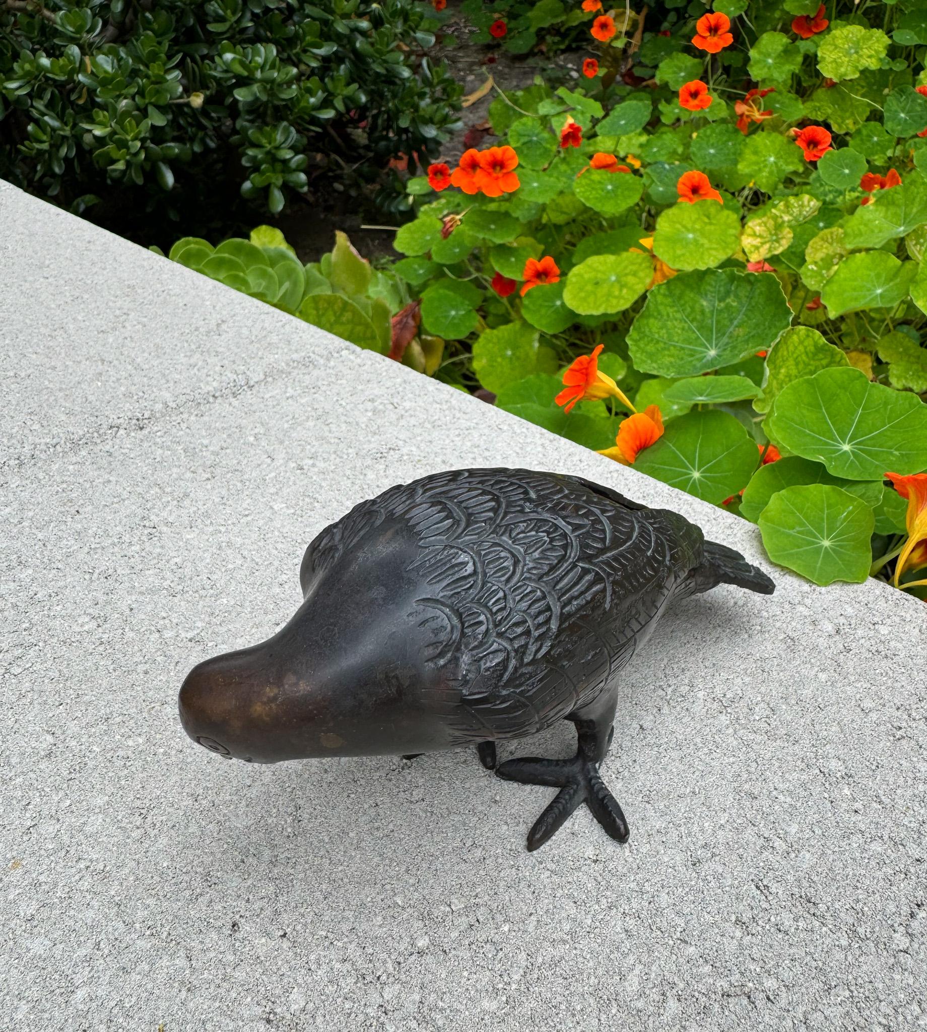 Paar Vogelskulpturen aus Bronze, Japan, um 1970 im Angebot 1