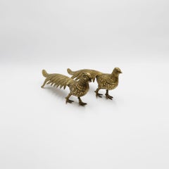 Paar Bronze Vogel Tisch Ornamente