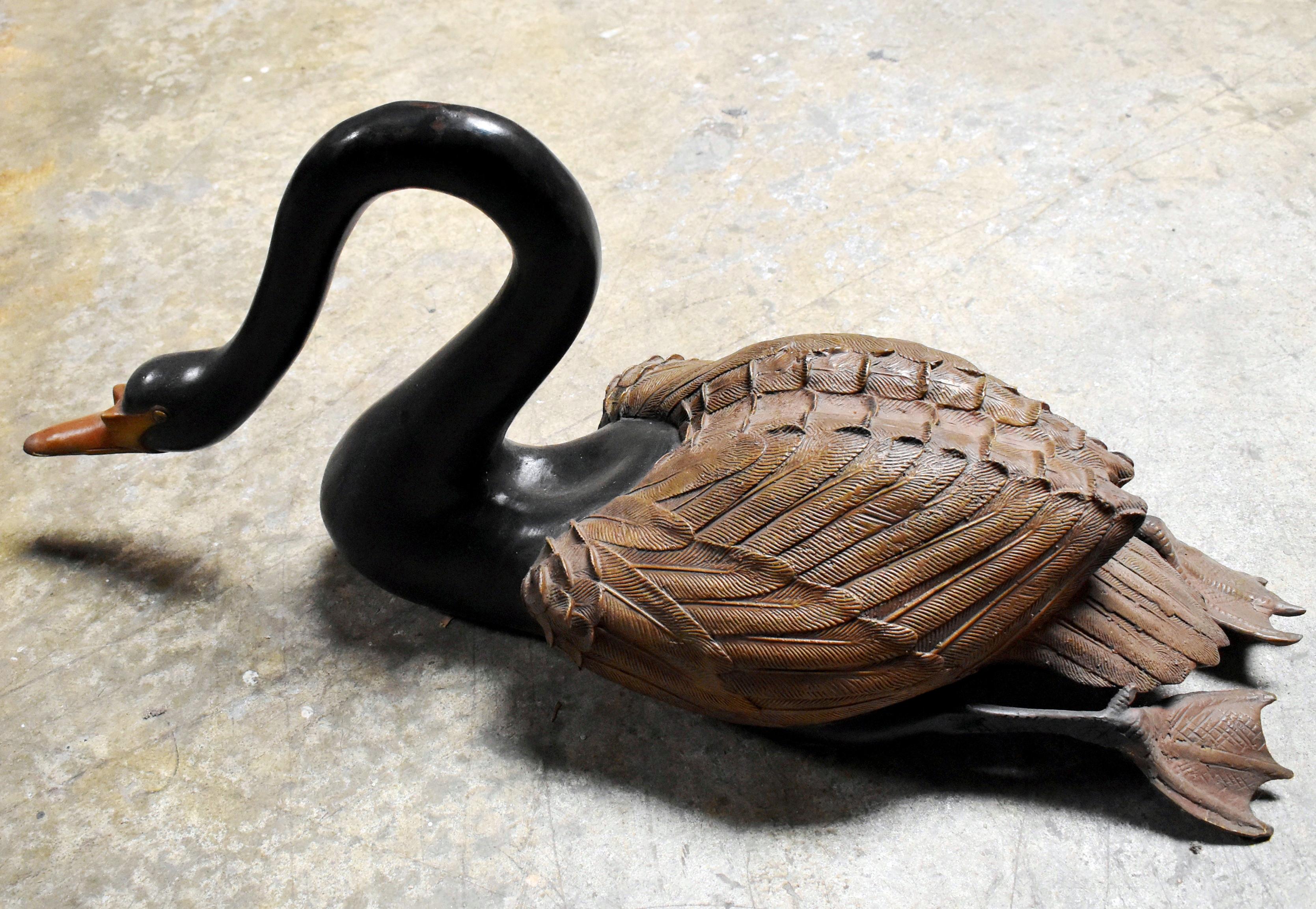 Pair of Bronze Black Swans 2