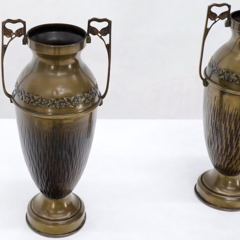 Pair of Bronze Bohemian Double Handle Urn Shape Vases For Sale at 1stDibs urn vases, urn