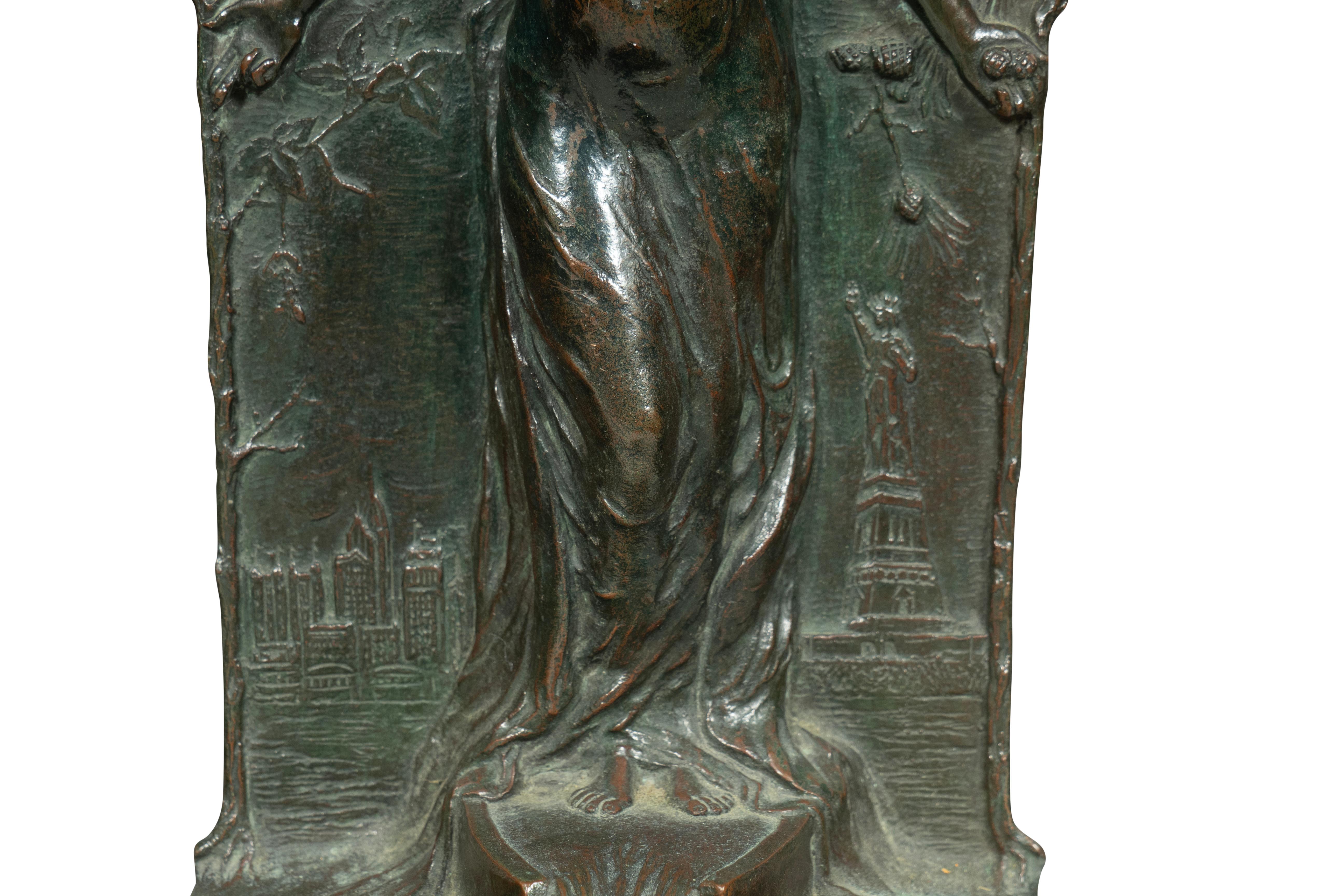 Coppia di reggilibri in bronzo di Rudolf Schwarz e fusi dalla fonderia Gorham in vendita 5