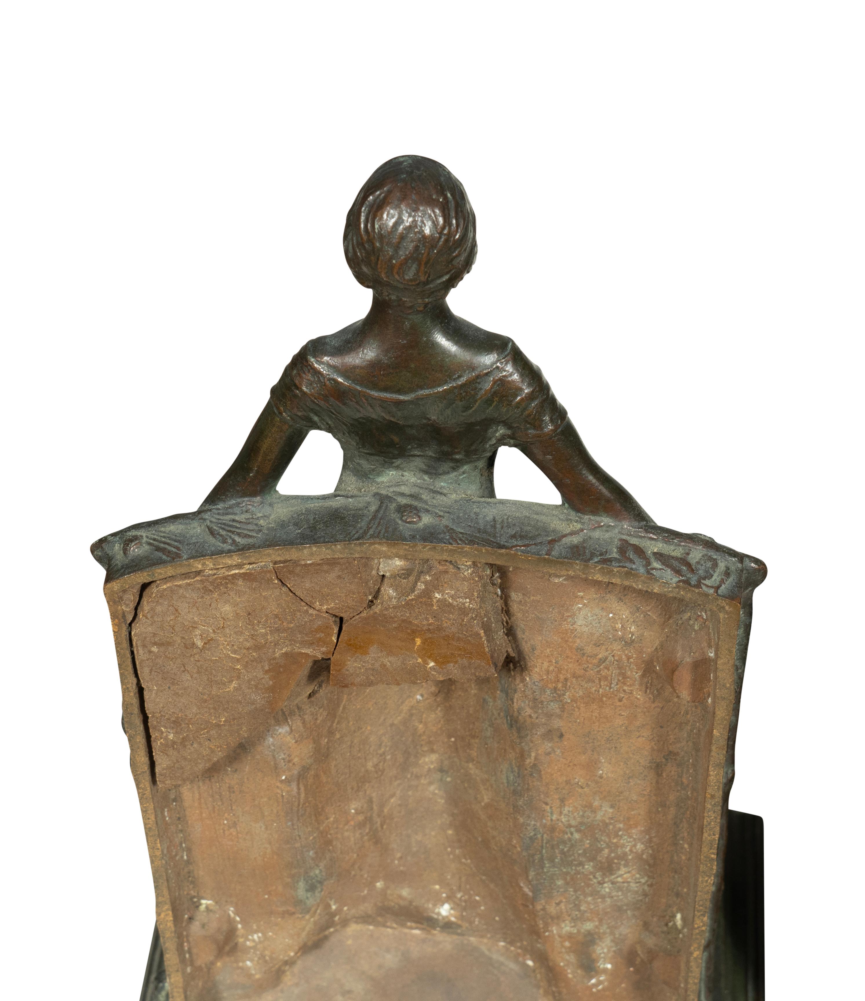 Coppia di reggilibri in bronzo di Rudolf Schwarz e fusi dalla fonderia Gorham in vendita 7