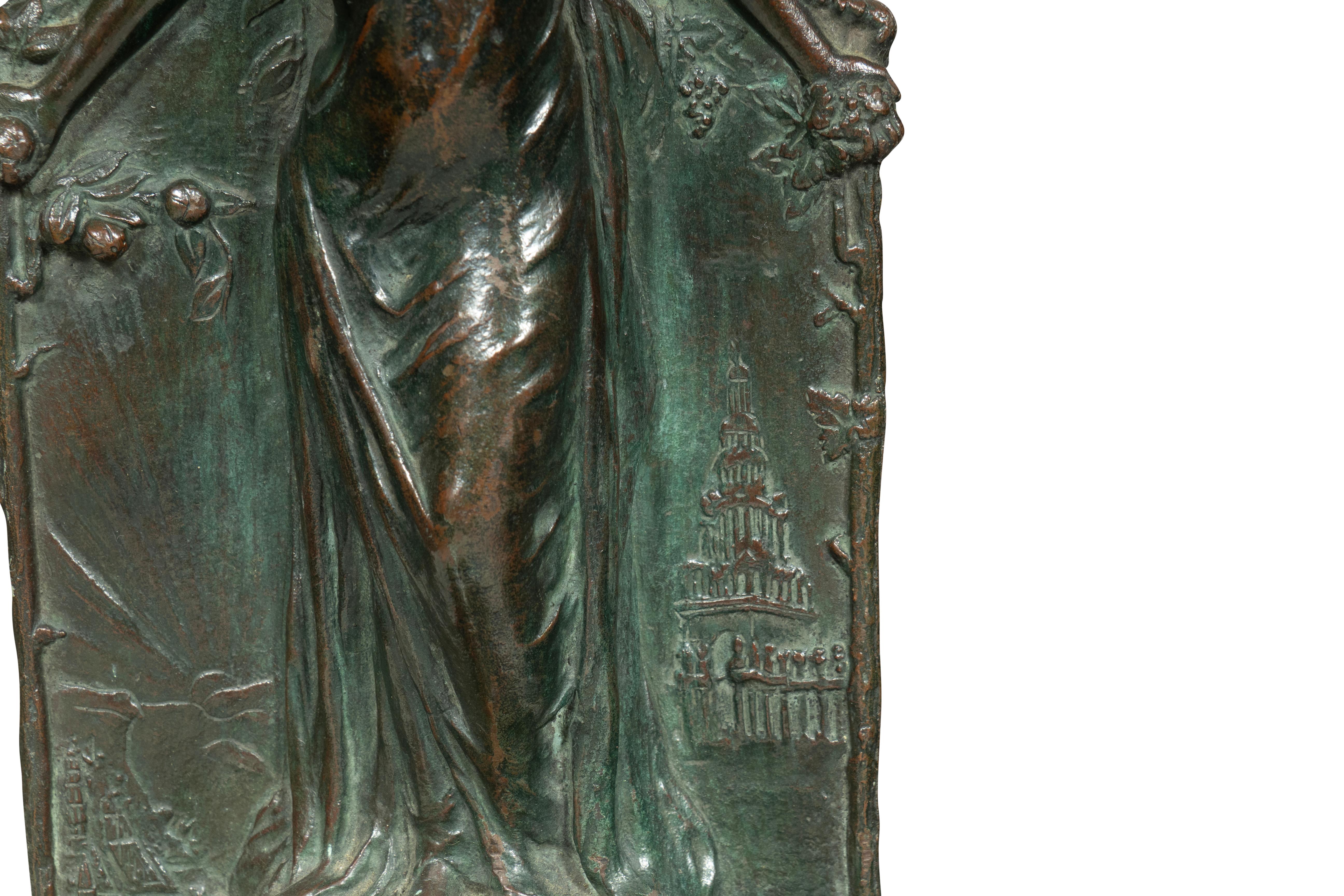 Coppia di reggilibri in bronzo di Rudolf Schwarz e fusi dalla fonderia Gorham in vendita 1