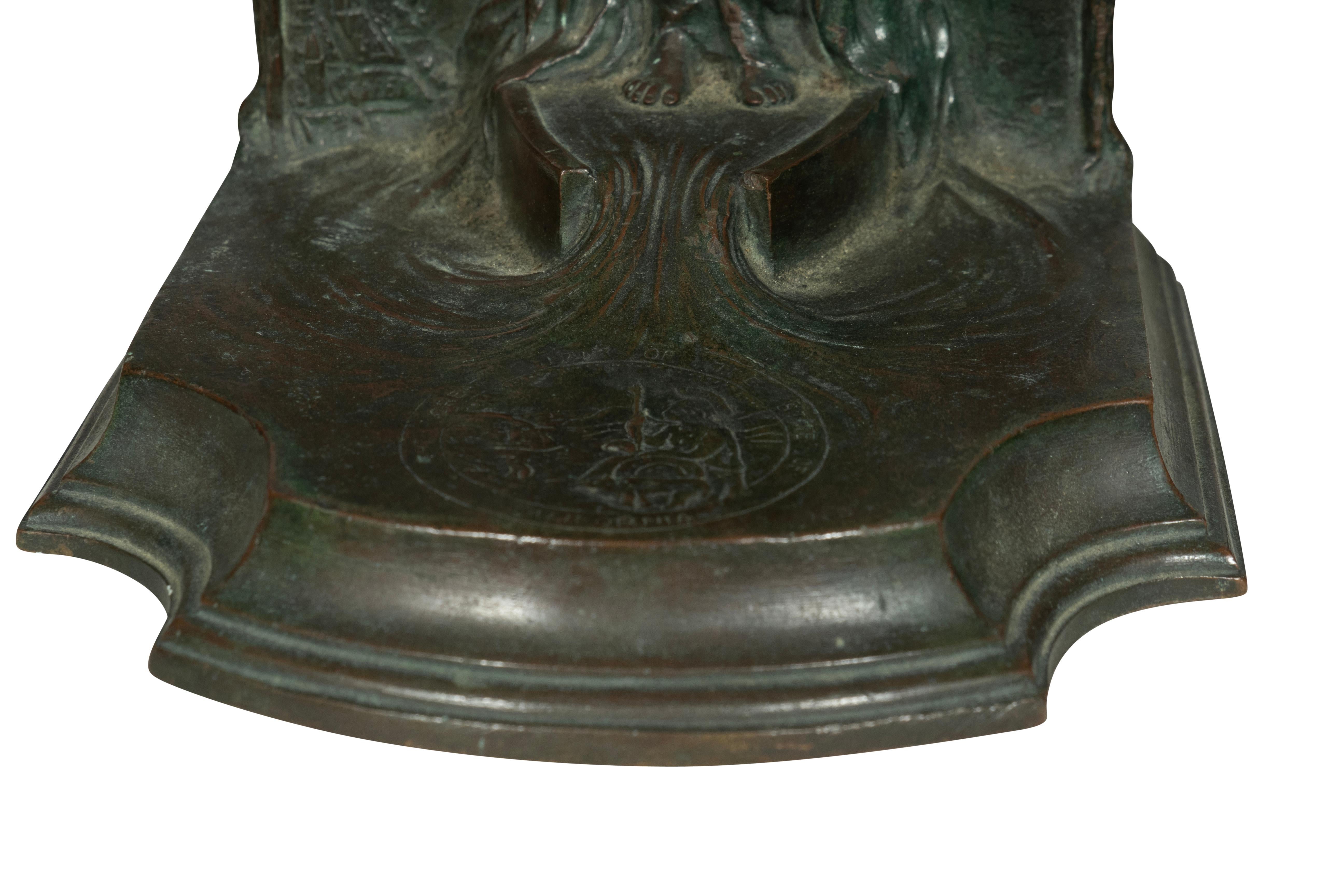 Coppia di reggilibri in bronzo di Rudolf Schwarz e fusi dalla fonderia Gorham in vendita 2