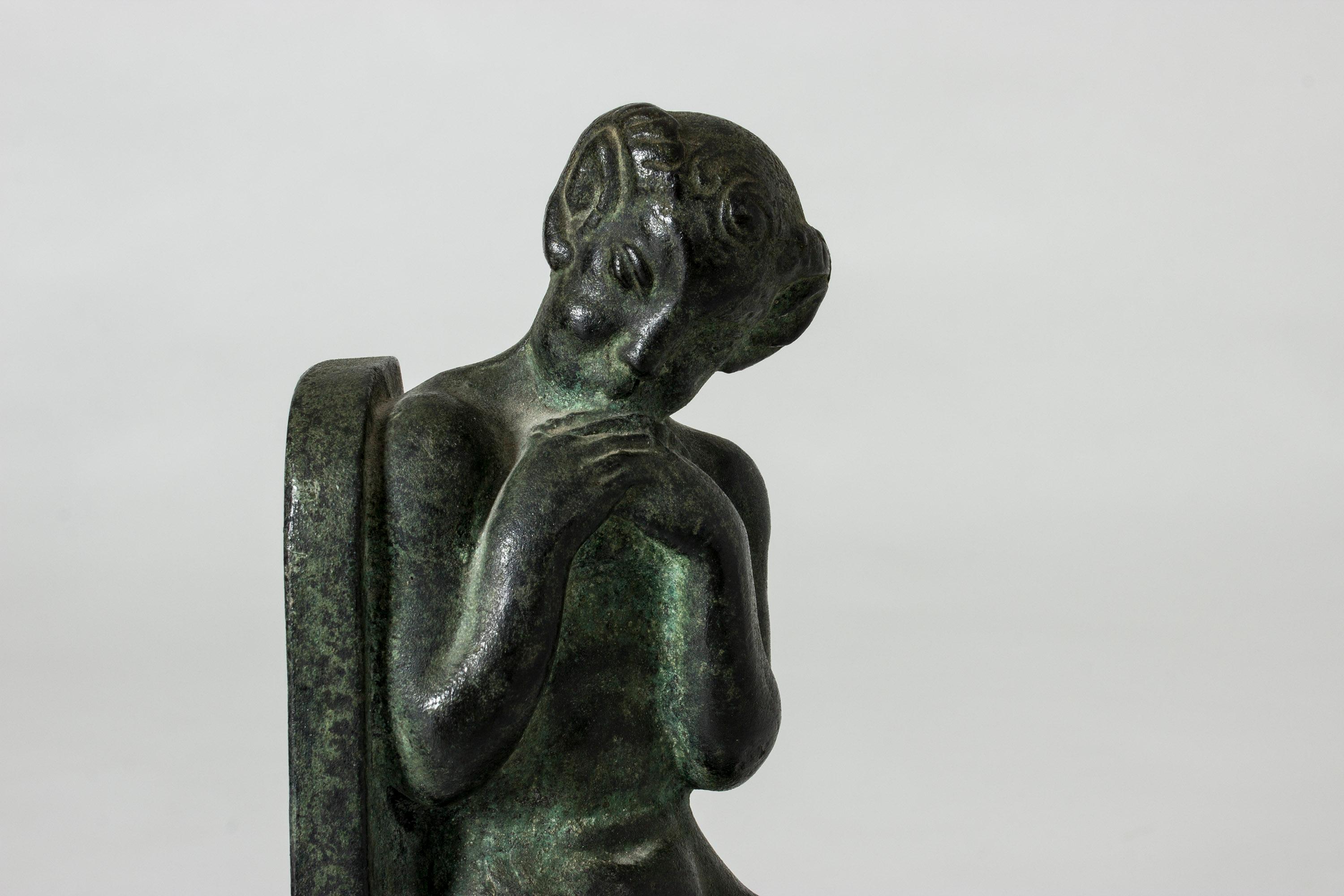 Pair of Bronze Bookends from 1919 by Axel Gute 2