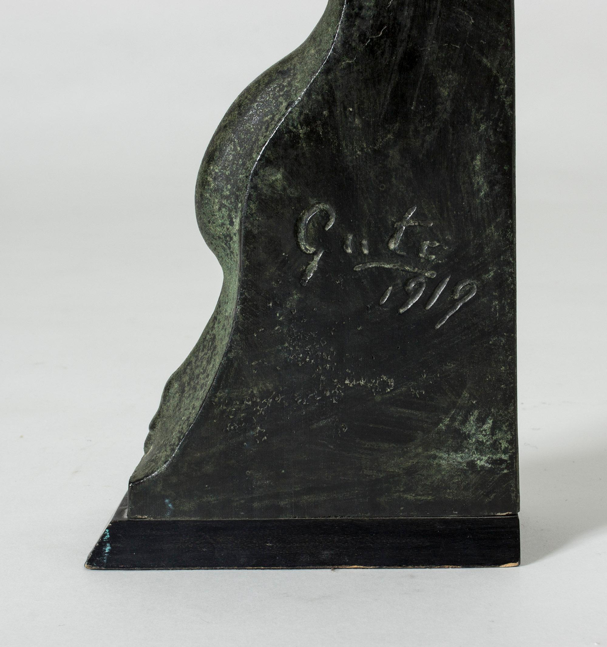 Pair of Bronze Bookends from 1919 by Axel Gute 3