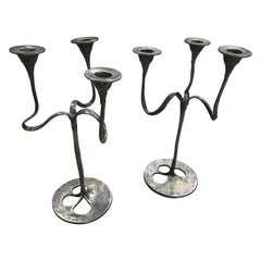 Pair of Bronze Candelabra, Italy, 1960s