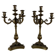 Pair of Bronze Candelabra, Italy, 1960s