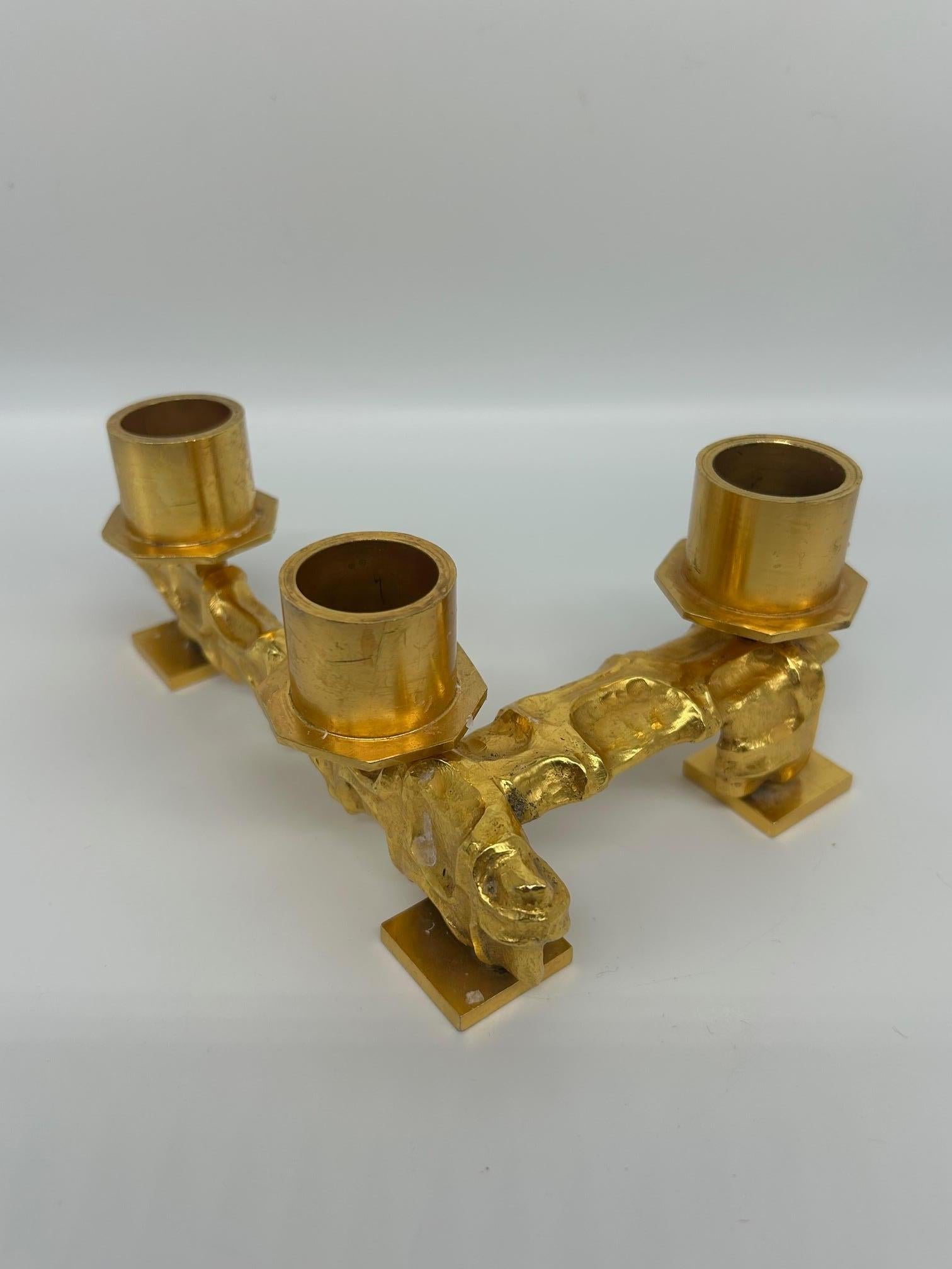 coppia di portacandele in bronzo in vendita 4