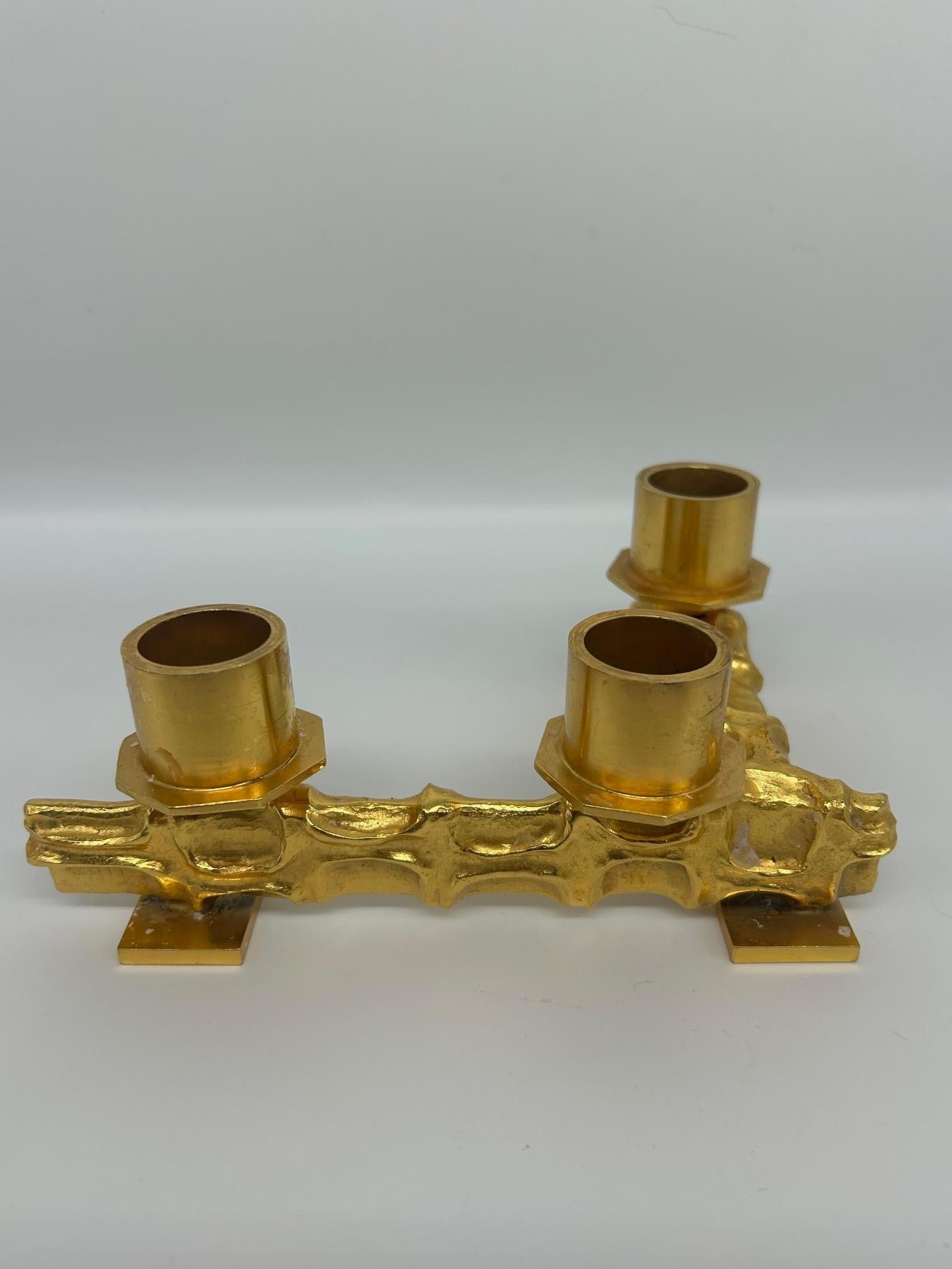 coppia di portacandele in bronzo in vendita 5