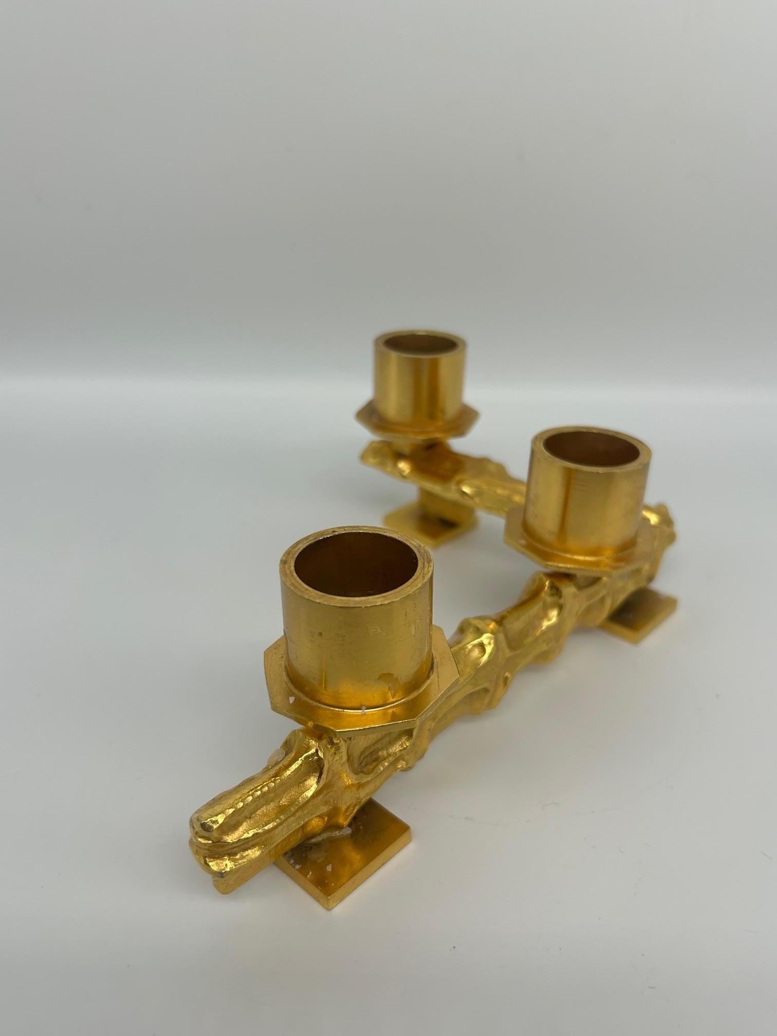 coppia di portacandele in bronzo in vendita 6