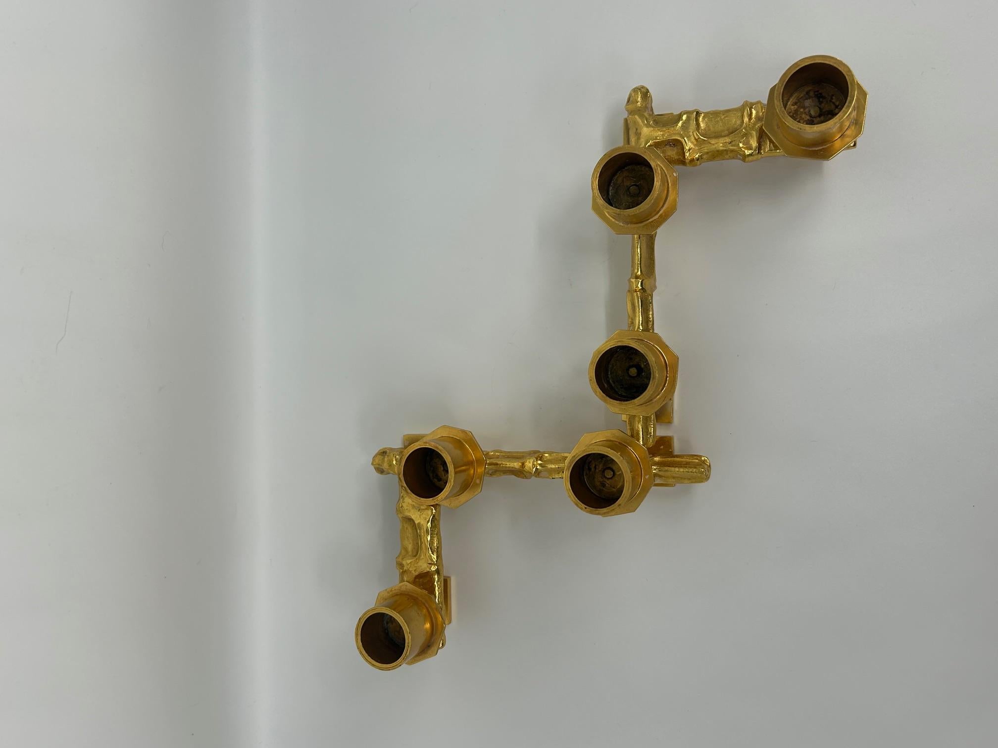 coppia di portacandele in bronzo in vendita 7