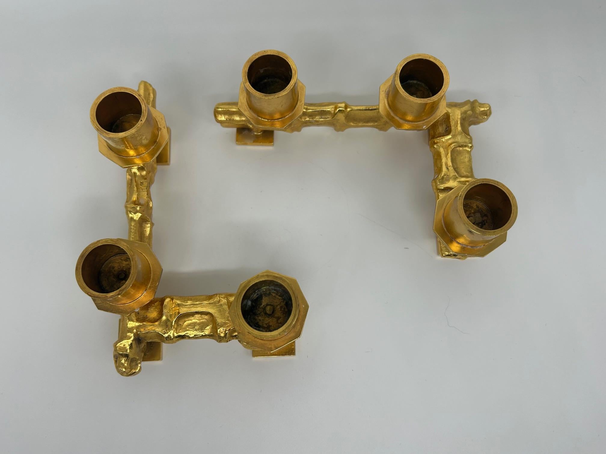 Francese coppia di portacandele in bronzo in vendita