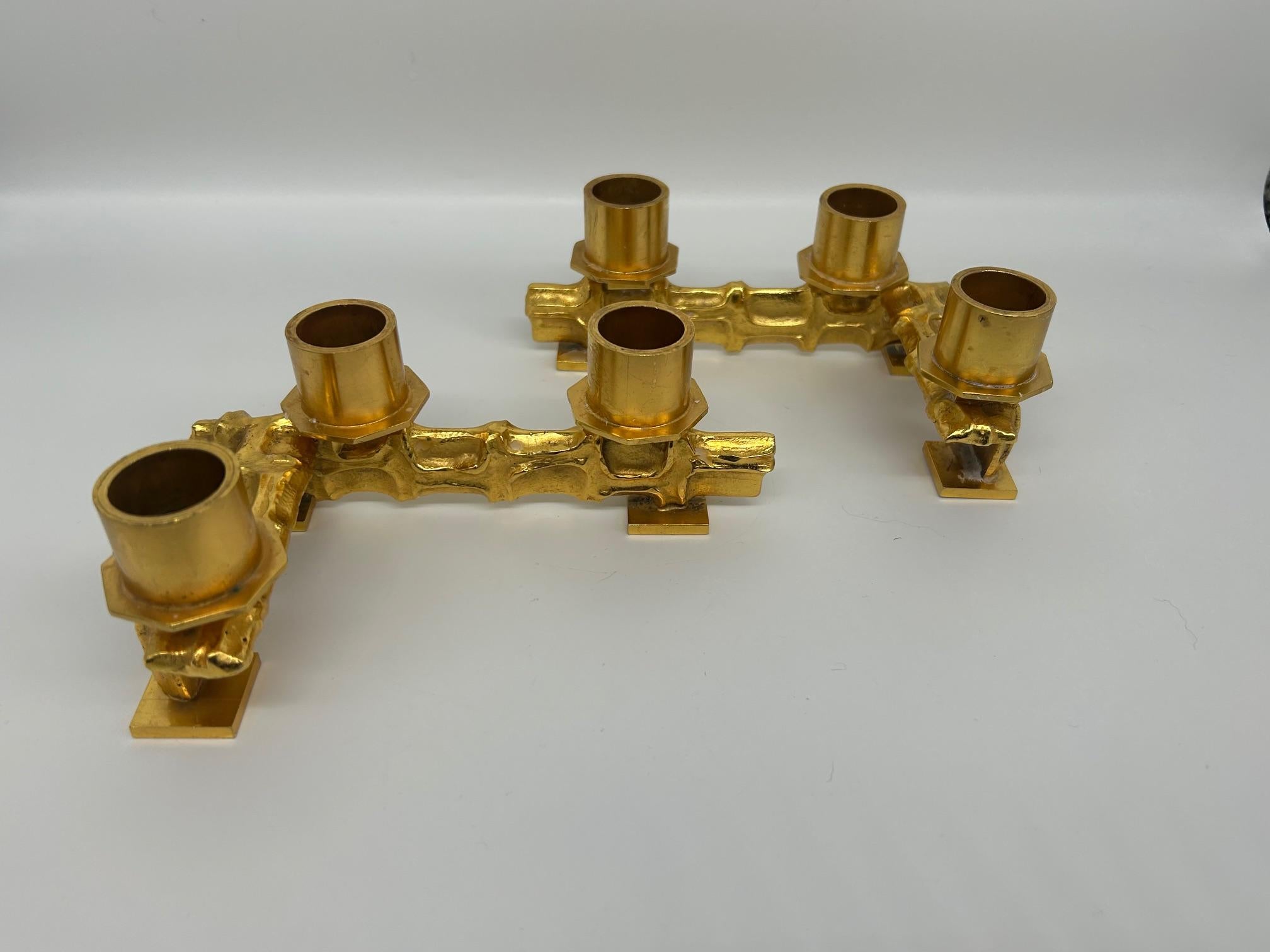 coppia di portacandele in bronzo In condizioni buone in vendita a Brooklyn, NY