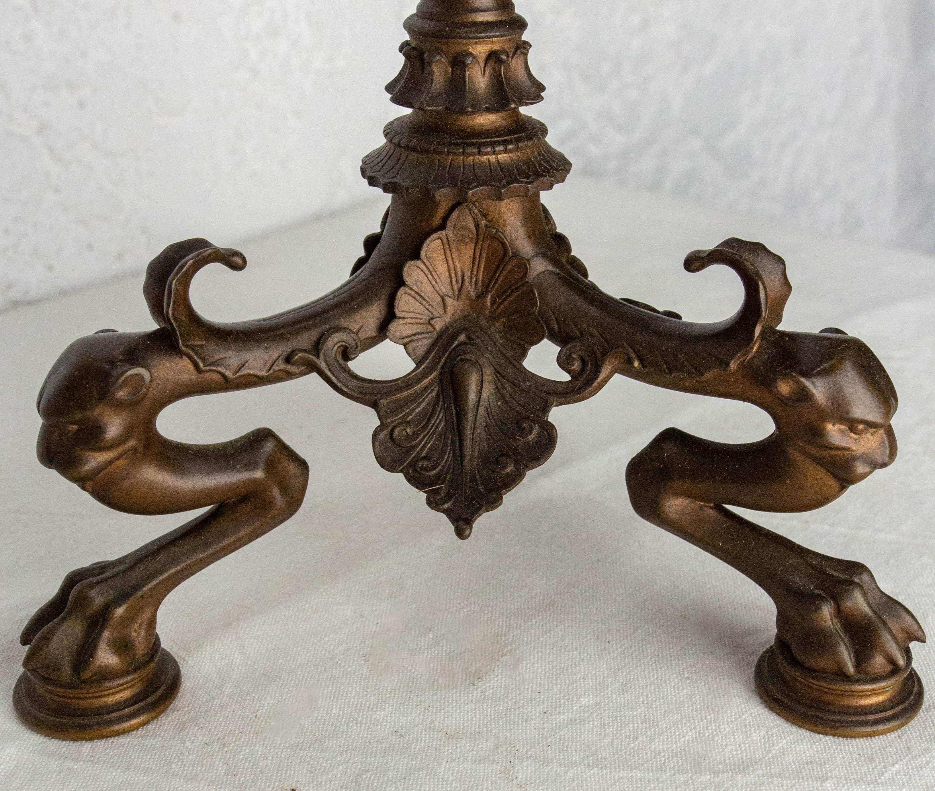 Pair of Bronze Candleholders, Heron Candelabra French, Late 19th Century 7