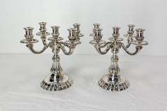 Pair of Bronze Candleholders Louis XV Style, French, Late 19th Century
