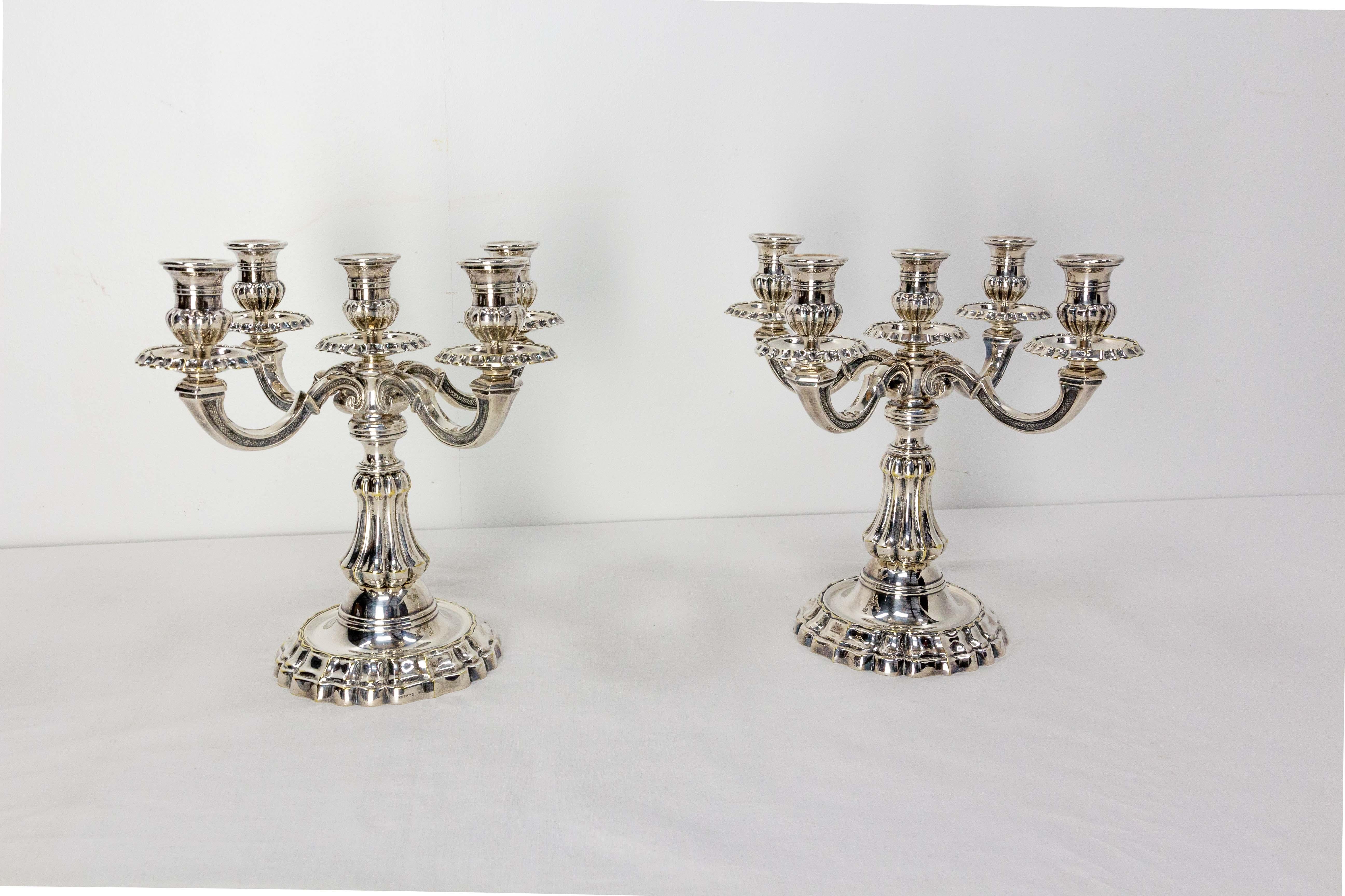 Pair of Bronze Candleholders Louis XV Style, French, Late 19th Century In Good Condition For Sale In Labrit, Landes