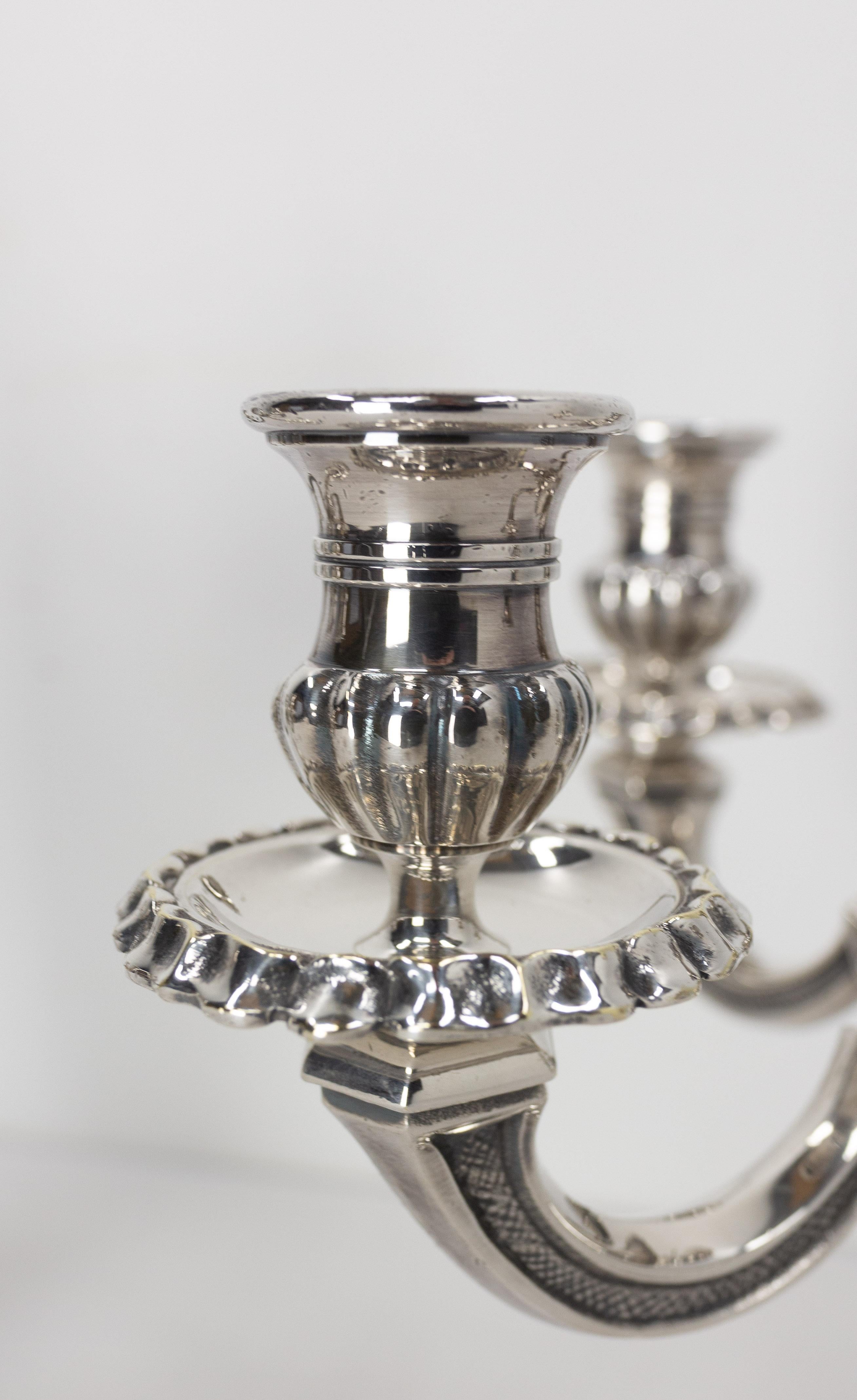 Pair of Bronze Candleholders Louis XV Style, French, Late 19th Century For Sale 3