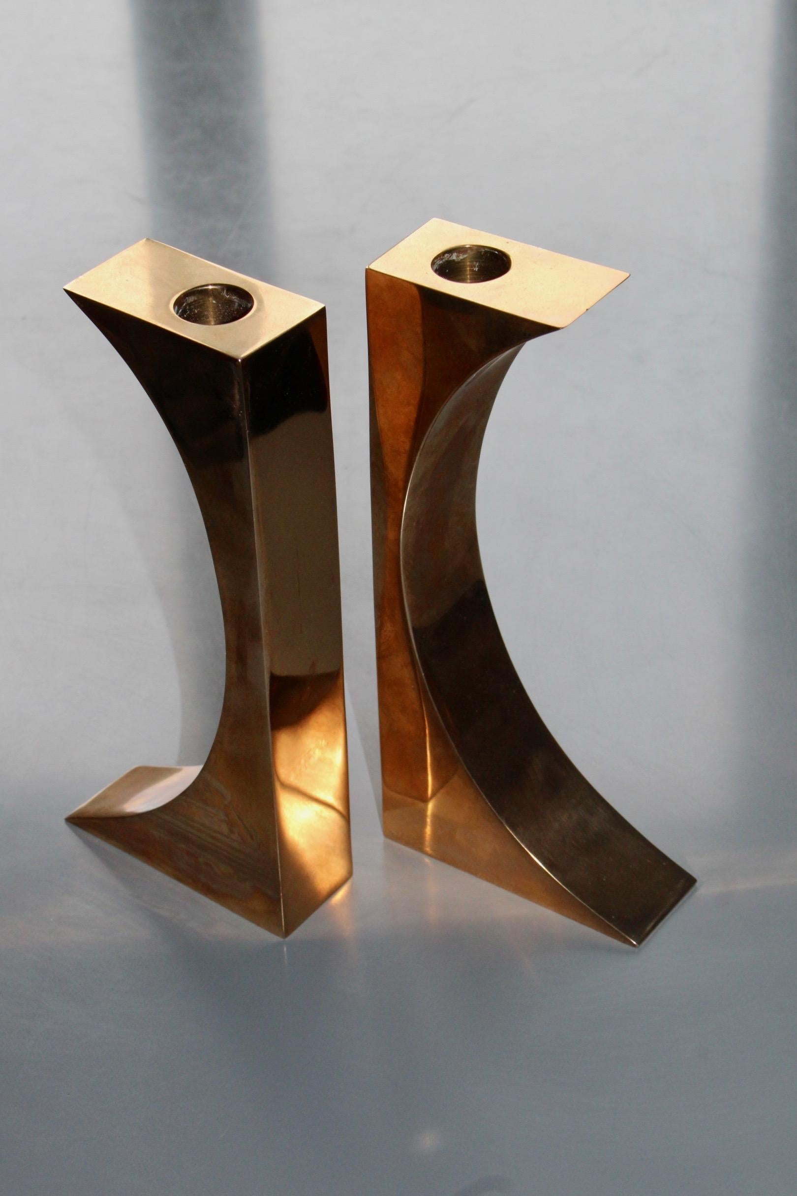 Bronze Pair of bronze candlestick  For Sale