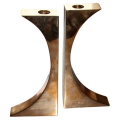 Pair of bronze candlestick 