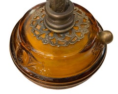 Coppia di lampade da tavolo a candelabro in bronzo