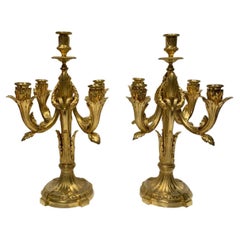 Pair of Bronze Candlesticks 0ctave Lelièvre and Susse Frères