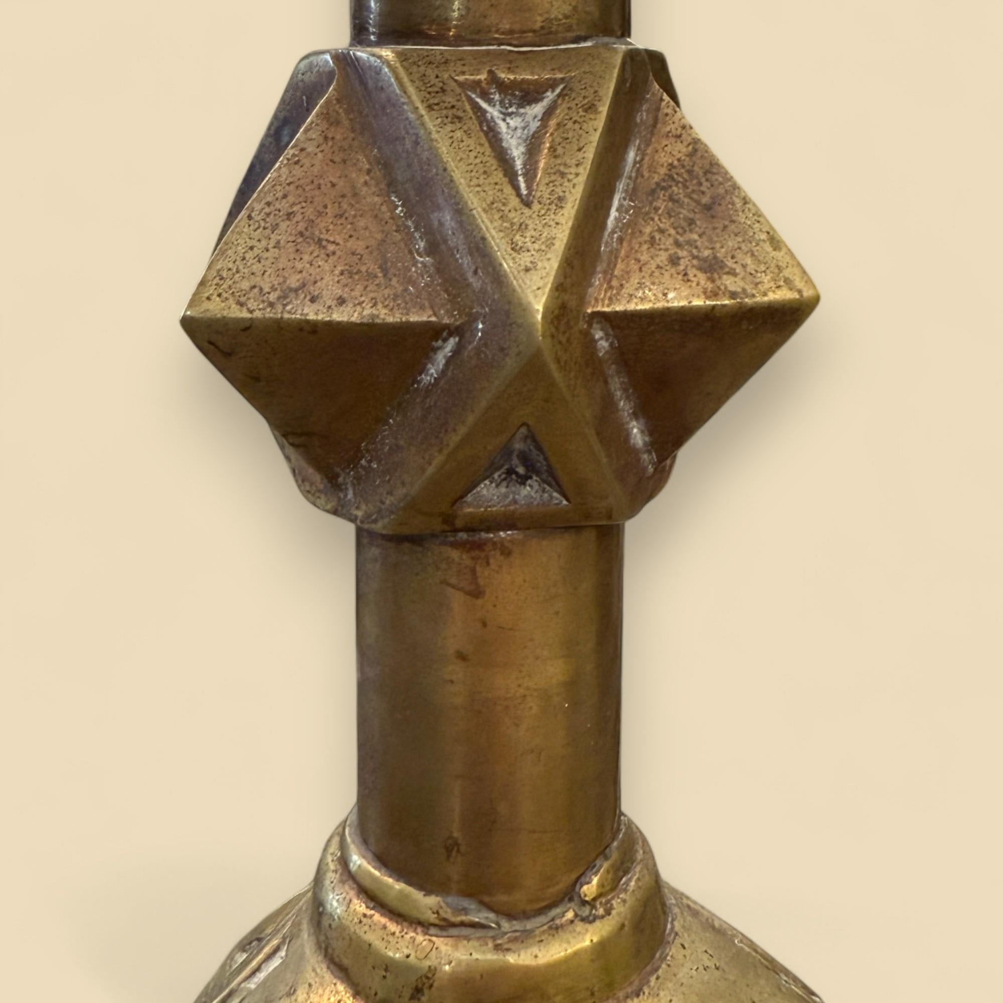 Pair of Bronze Candlesticks, 17th Century For Sale 5