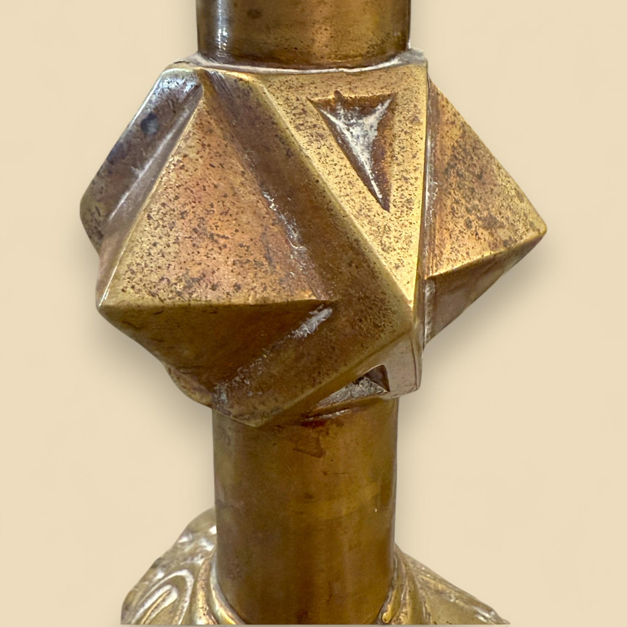 Pair of Bronze Candlesticks, 17th Century For Sale 6