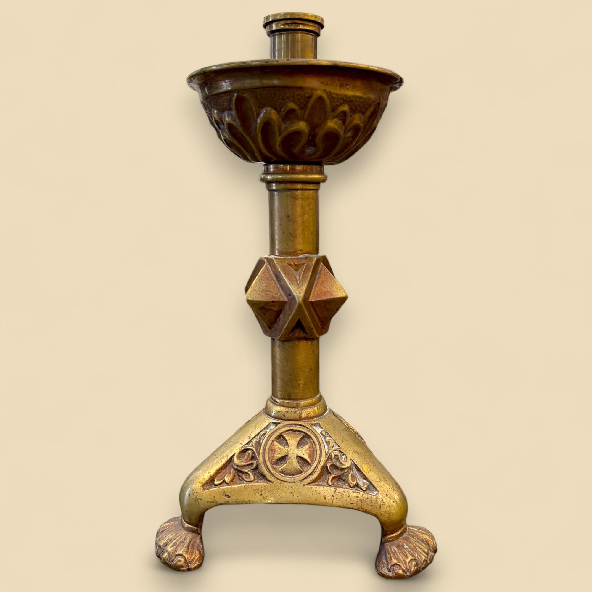 Pair of Bronze Candlesticks, 17th Century For Sale 9