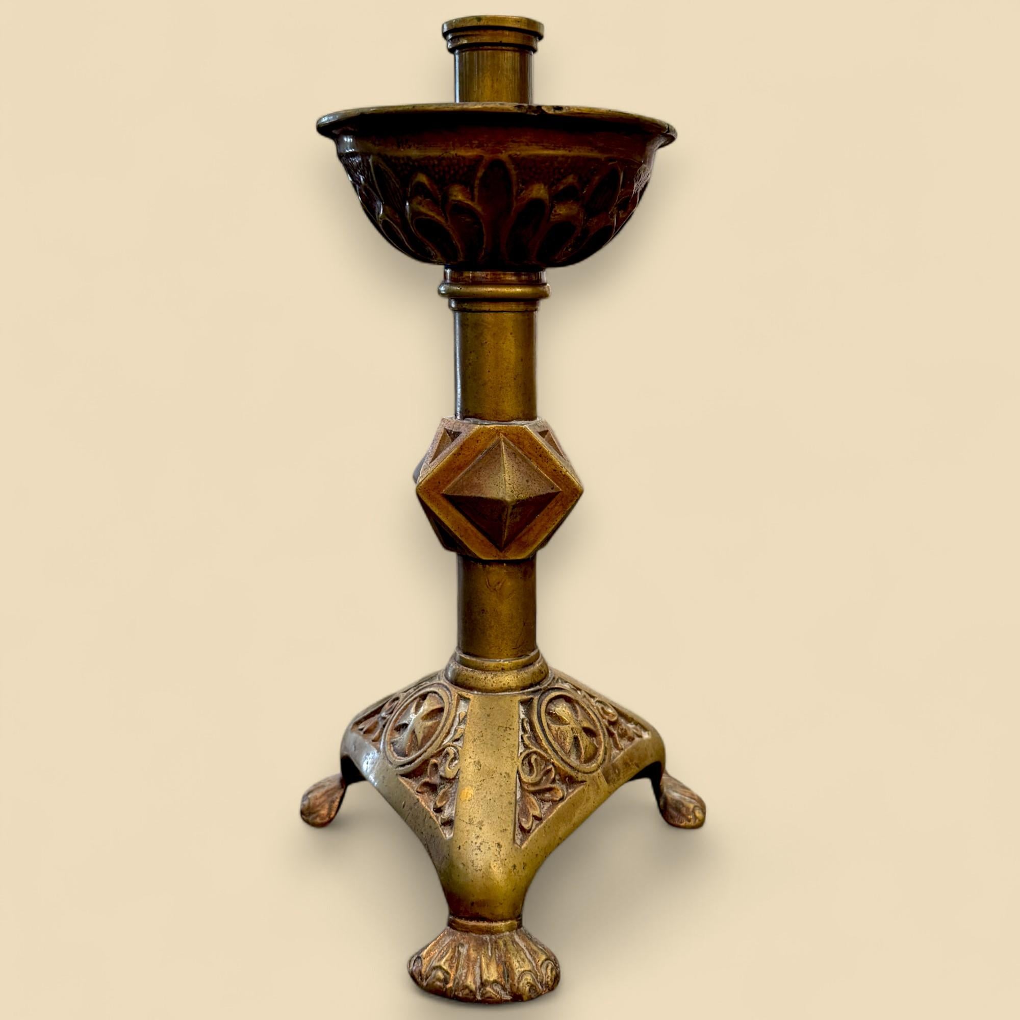 Pair of Bronze Candlesticks, 17th Century For Sale 10