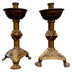 Paar Kerzenleuchter aus Bronze, 17.