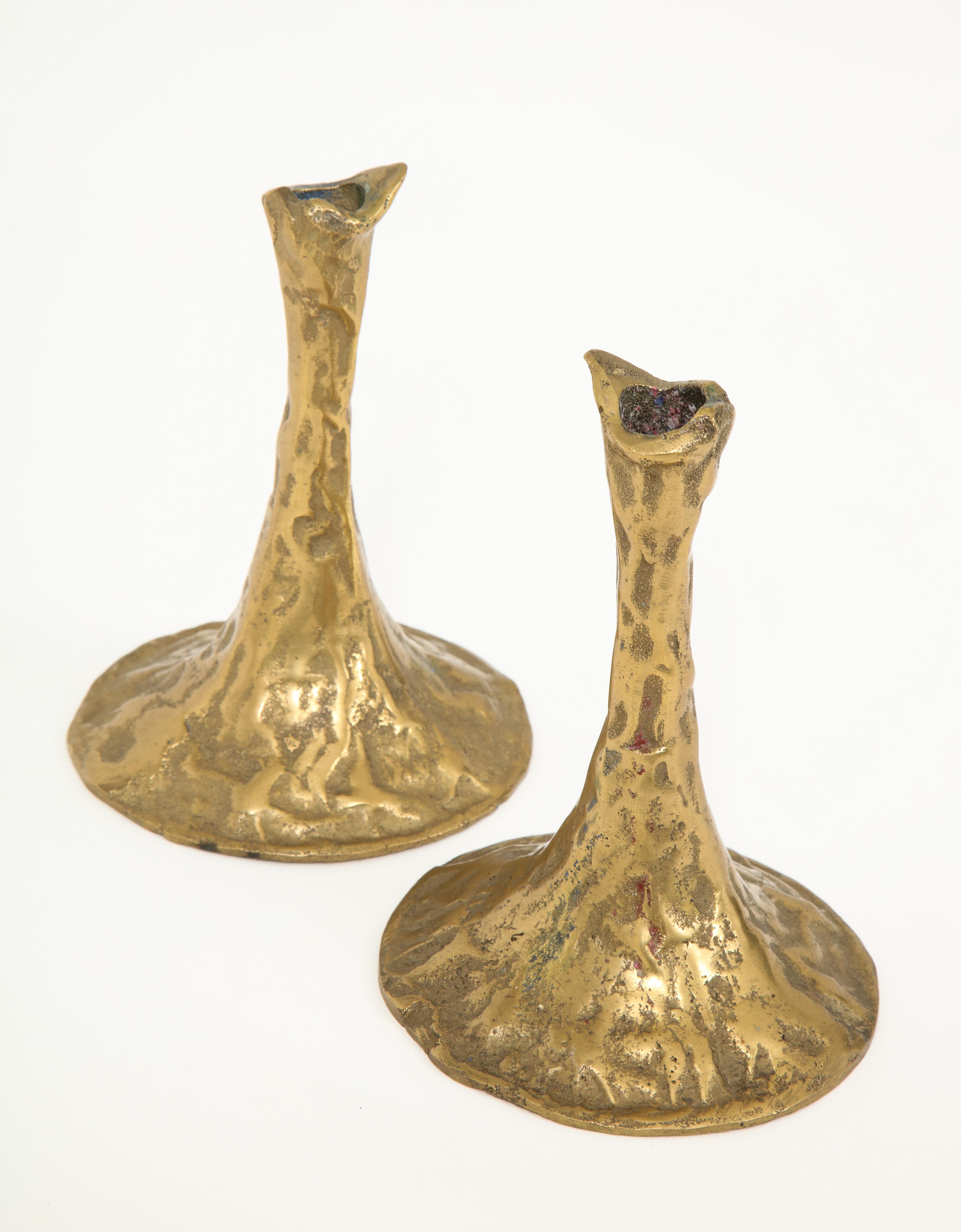 Pair of Bronze Candlesticks by Costas Coulentianos 5