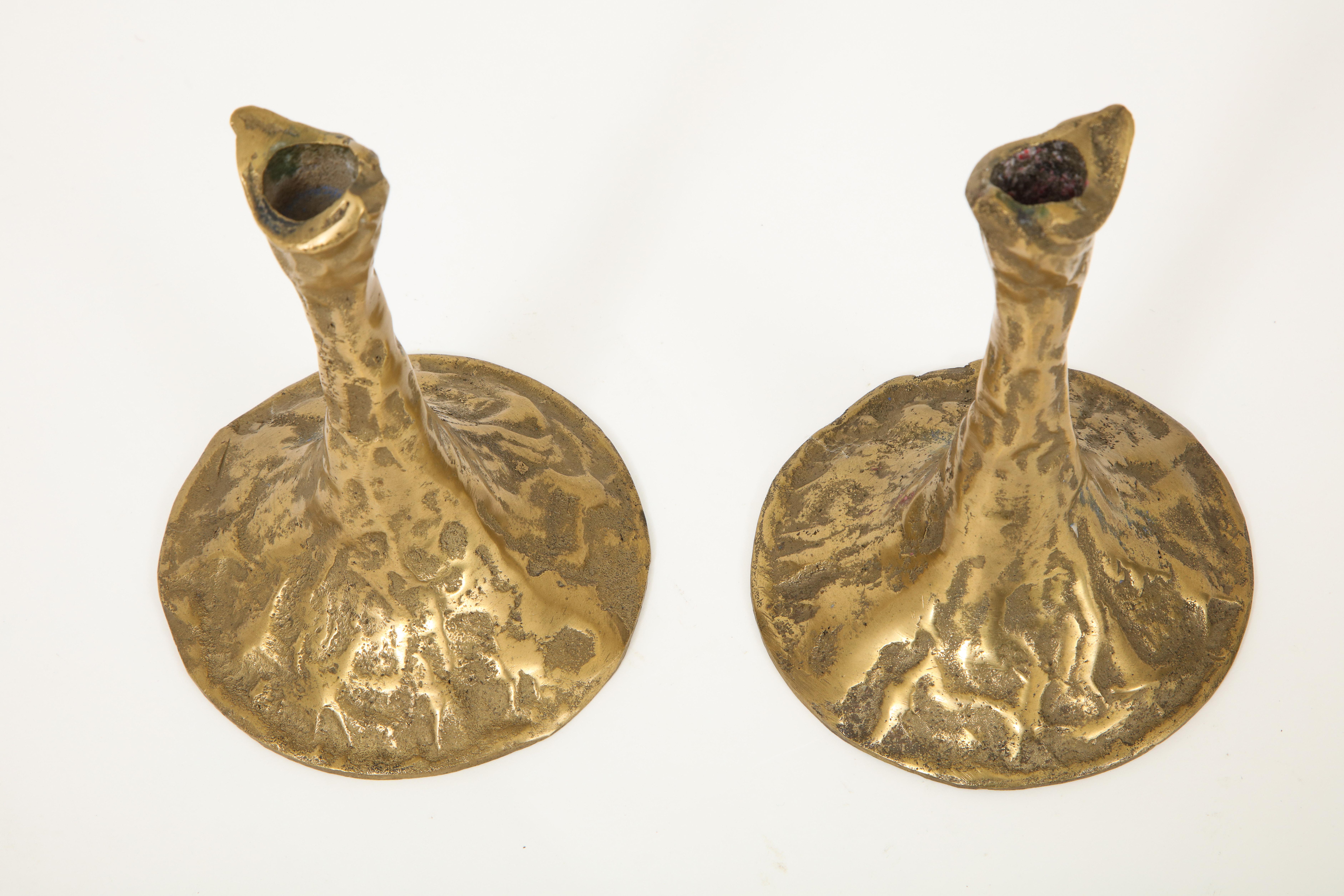 Pair of Bronze Candlesticks by Costas Coulentianos 8