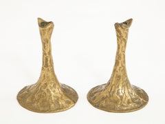 Pair of Bronze Candlesticks by Costas Coulentianos