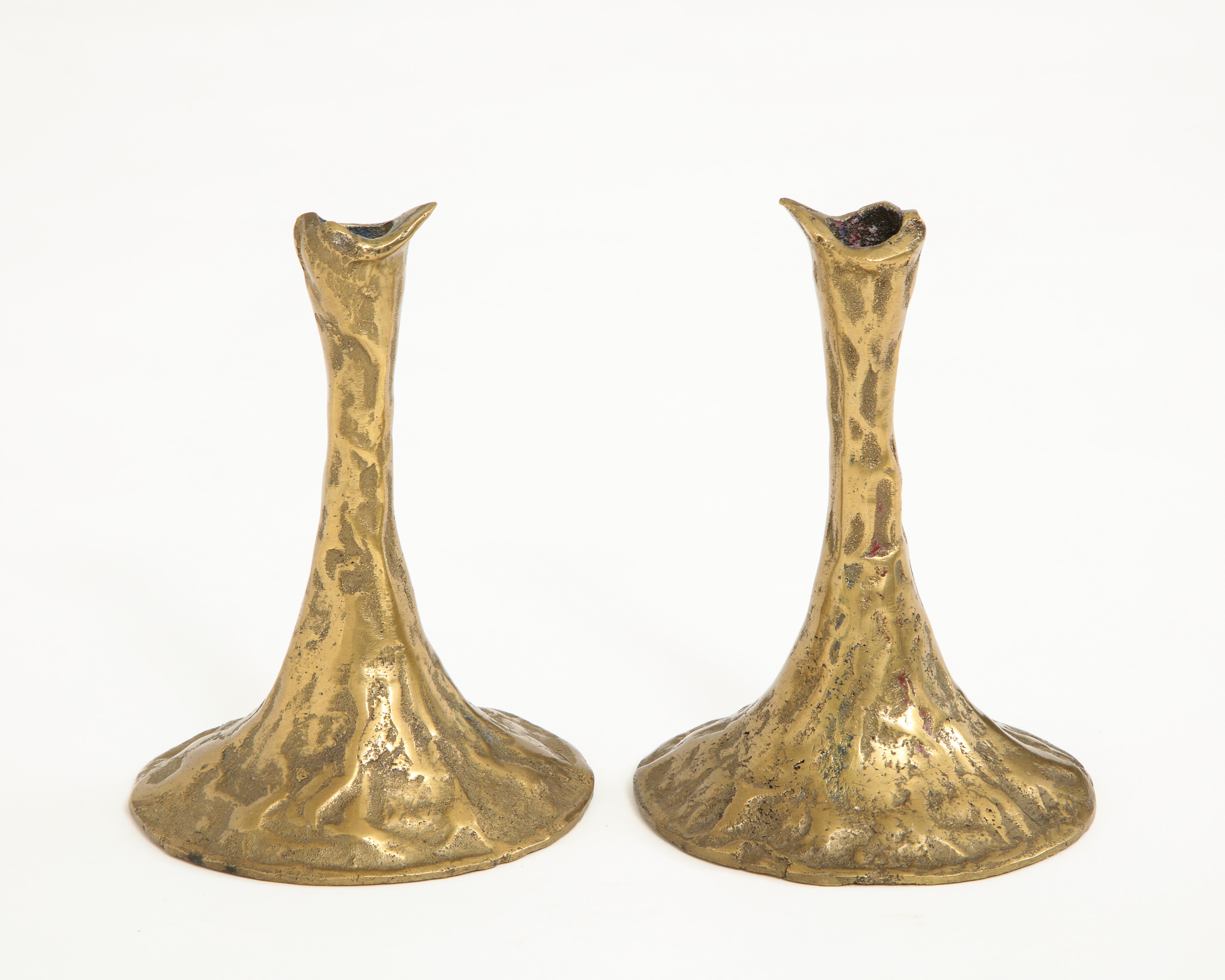 Pair of Bronze Candlesticks by Costas Coulentianos 2