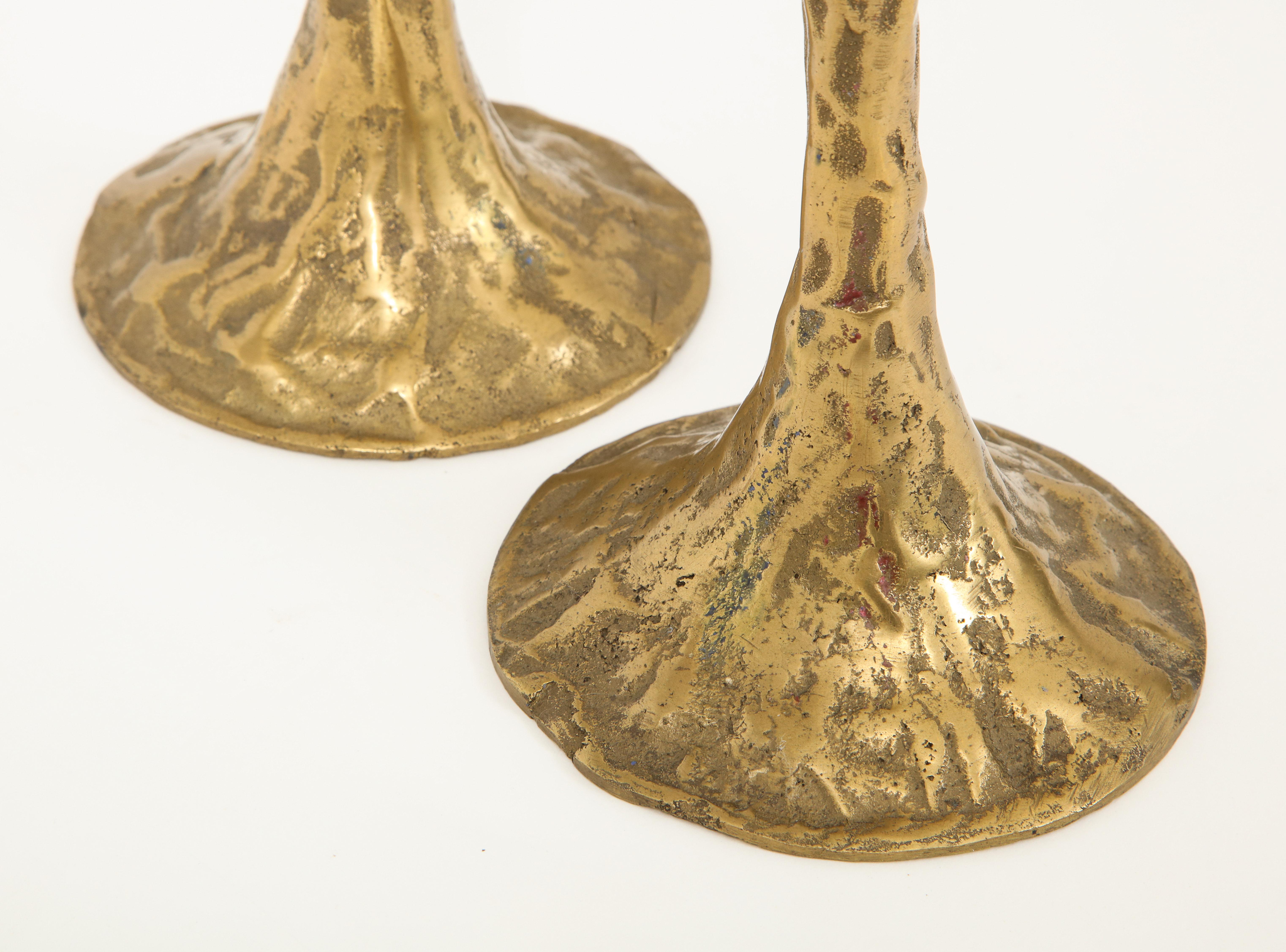 Pair of Bronze Candlesticks by Costas Coulentianos 3