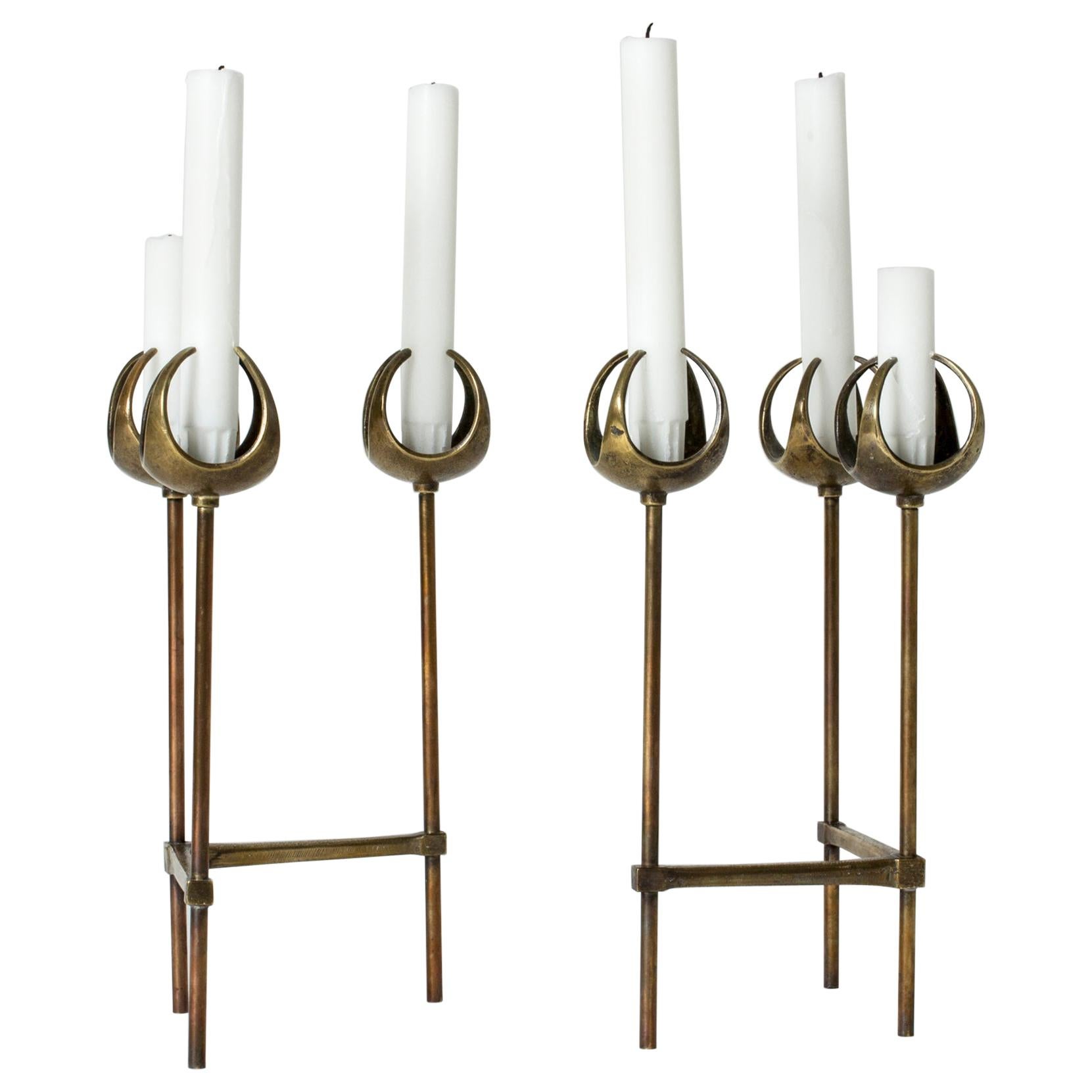 Scandinavian Candlestick Bronze - 3 For Sale on 1stDibs