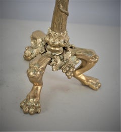 Pair of Bronze Candlesticks Decorated with Lizards