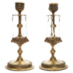 Pair of Bronze Candlesticks, Europe, Second Half of 19th Century