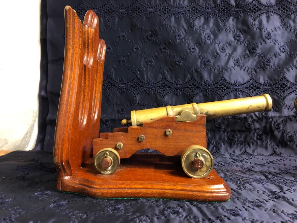 Pair of Bronze Cannons with Mahogany Stands, 19th Century For Sale 3