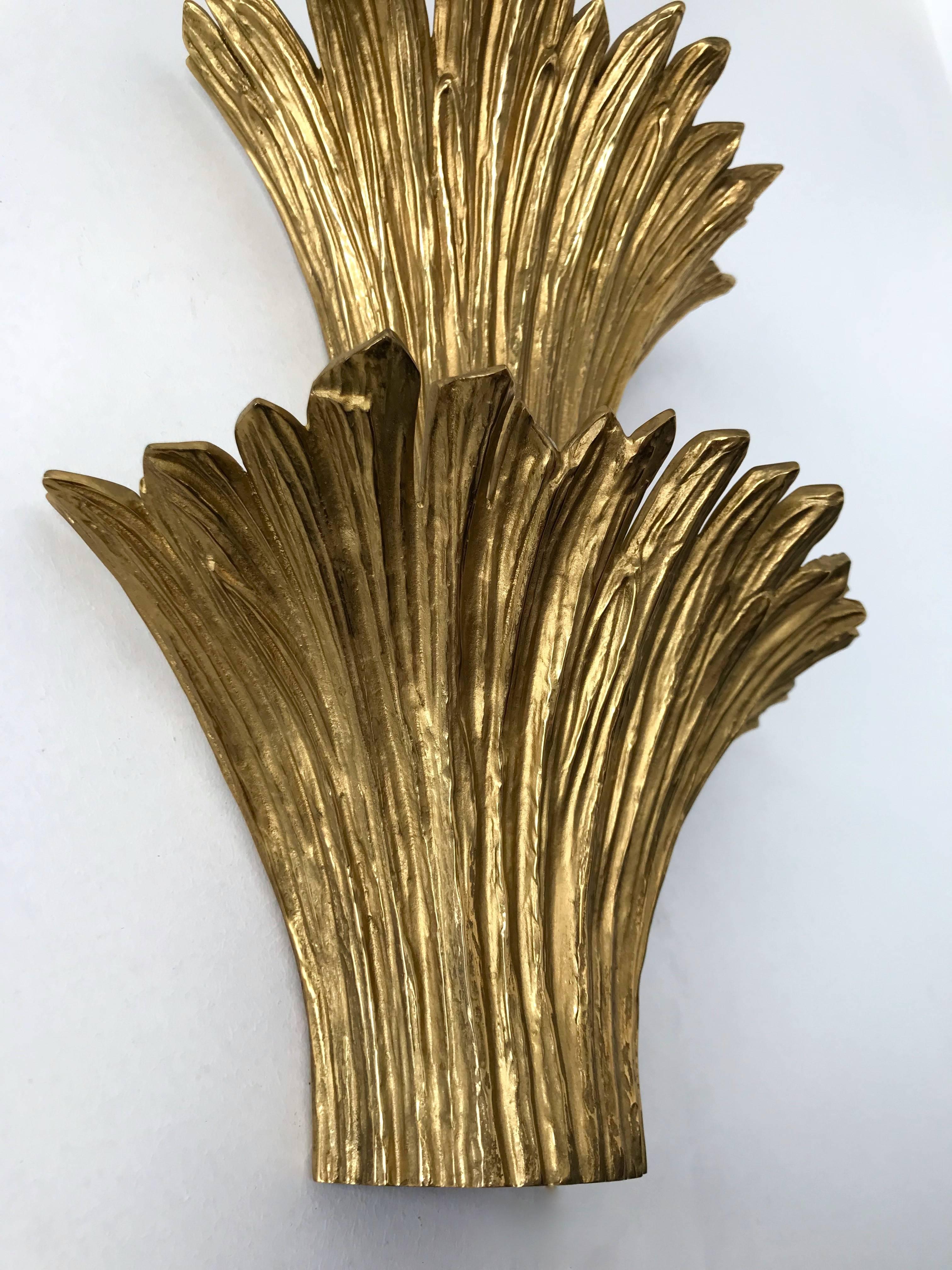 Pair of Bronze Cascade Sconces by Maison Charles, France, 1970s 1
