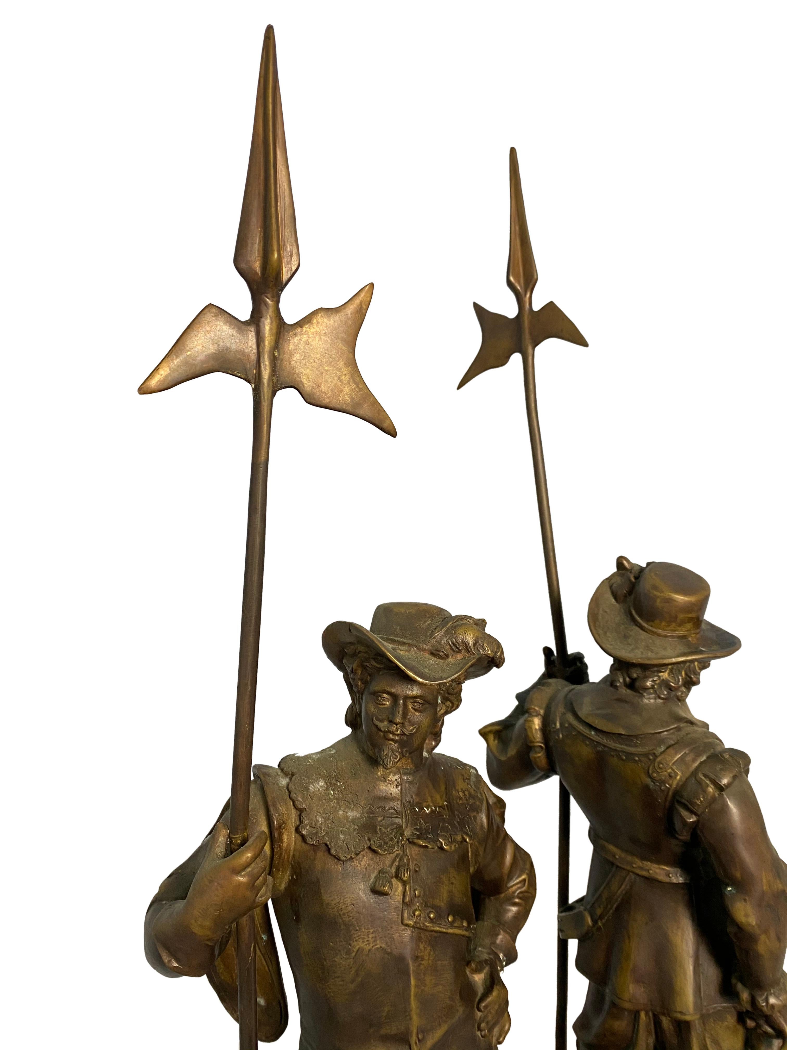 Pair of Bronze Cavalier Statues, 19th Century For Sale 6