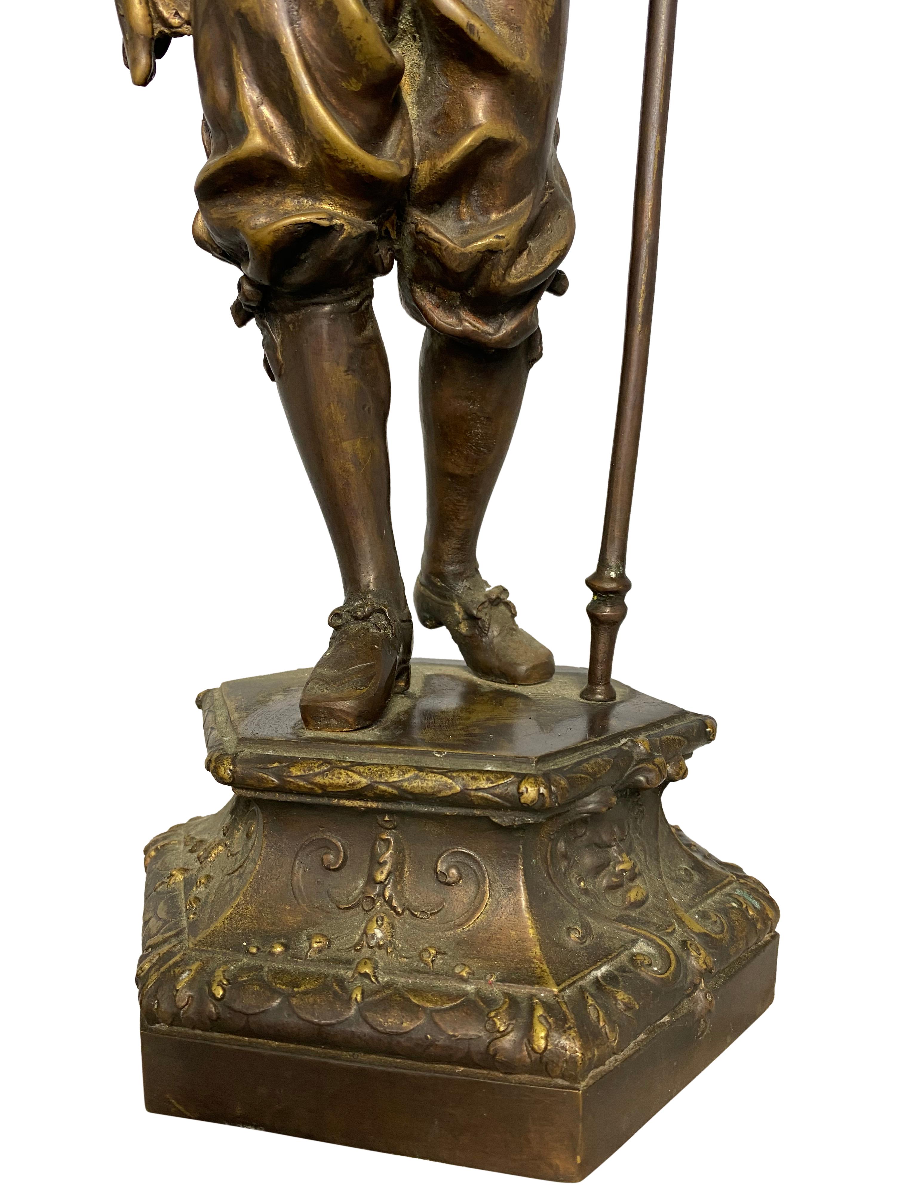 Pair of Bronze Cavalier Statues, 19th Century For Sale 1