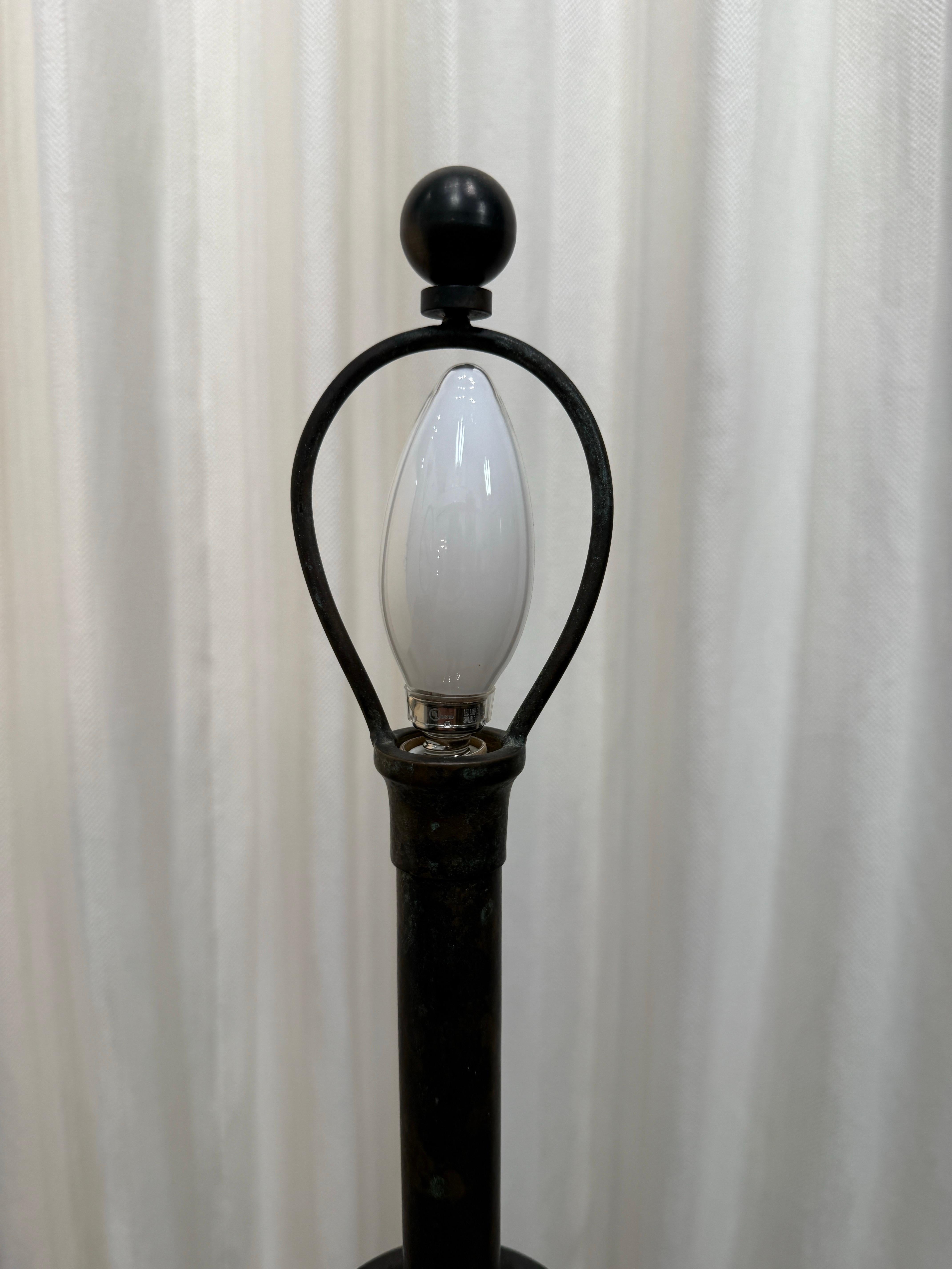 Pair of Bronze Celestial Motif Tall Table Lamps For Sale 6