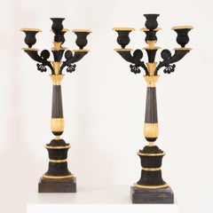 Pair of Bronze Charles X Girandoles, France, circa 1830