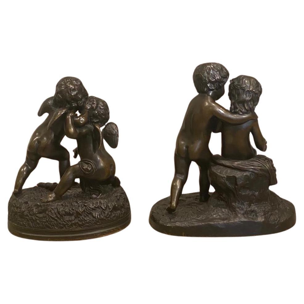 Pair of Bronze Cherub Groups by Charles Cumberworth (English/ French 1812-1862) For Sale 8