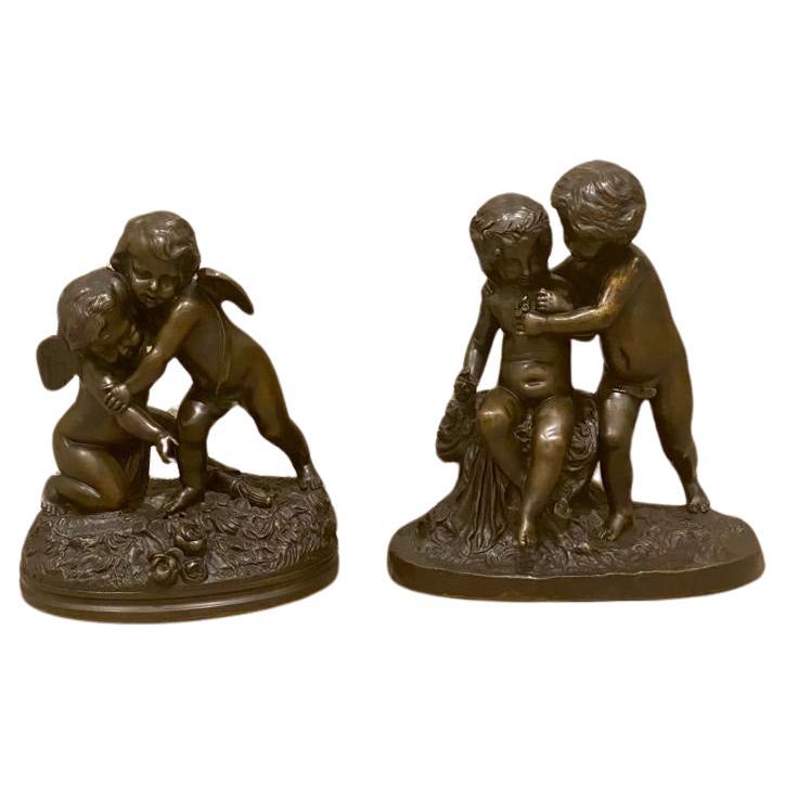 Pair of Bronze Cherub Groups by Charles Cumberworth (English/ French 1812-1862) For Sale 9
