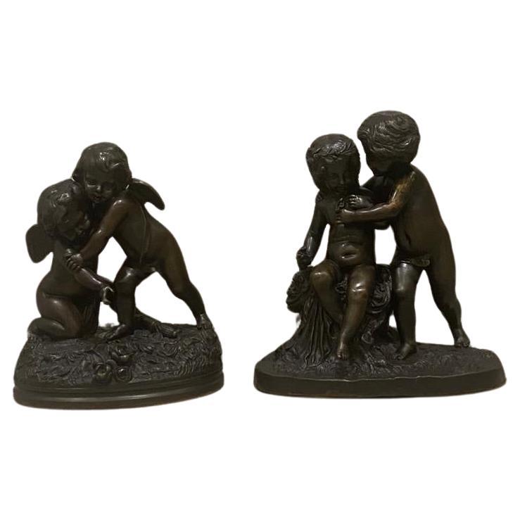 Pair of Bronze Cherub Groups by Charles Cumberworth (English/ French 1812-1862) For Sale 3