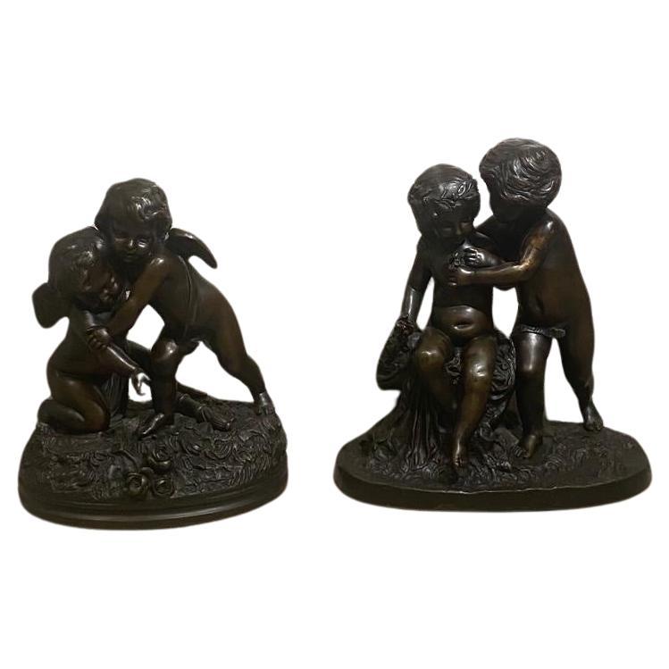 Pair of Bronze Cherub Groups by Charles Cumberworth (English/ French 1812-1862) For Sale 4